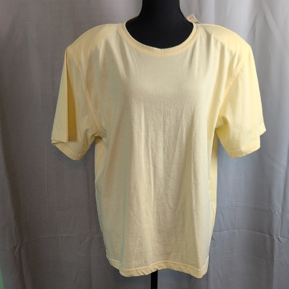 Talbots Vintage Yellow Shortโ Sleeve Tee Relaxed Fit Crew Neck. XL - Picture 1 of 6
